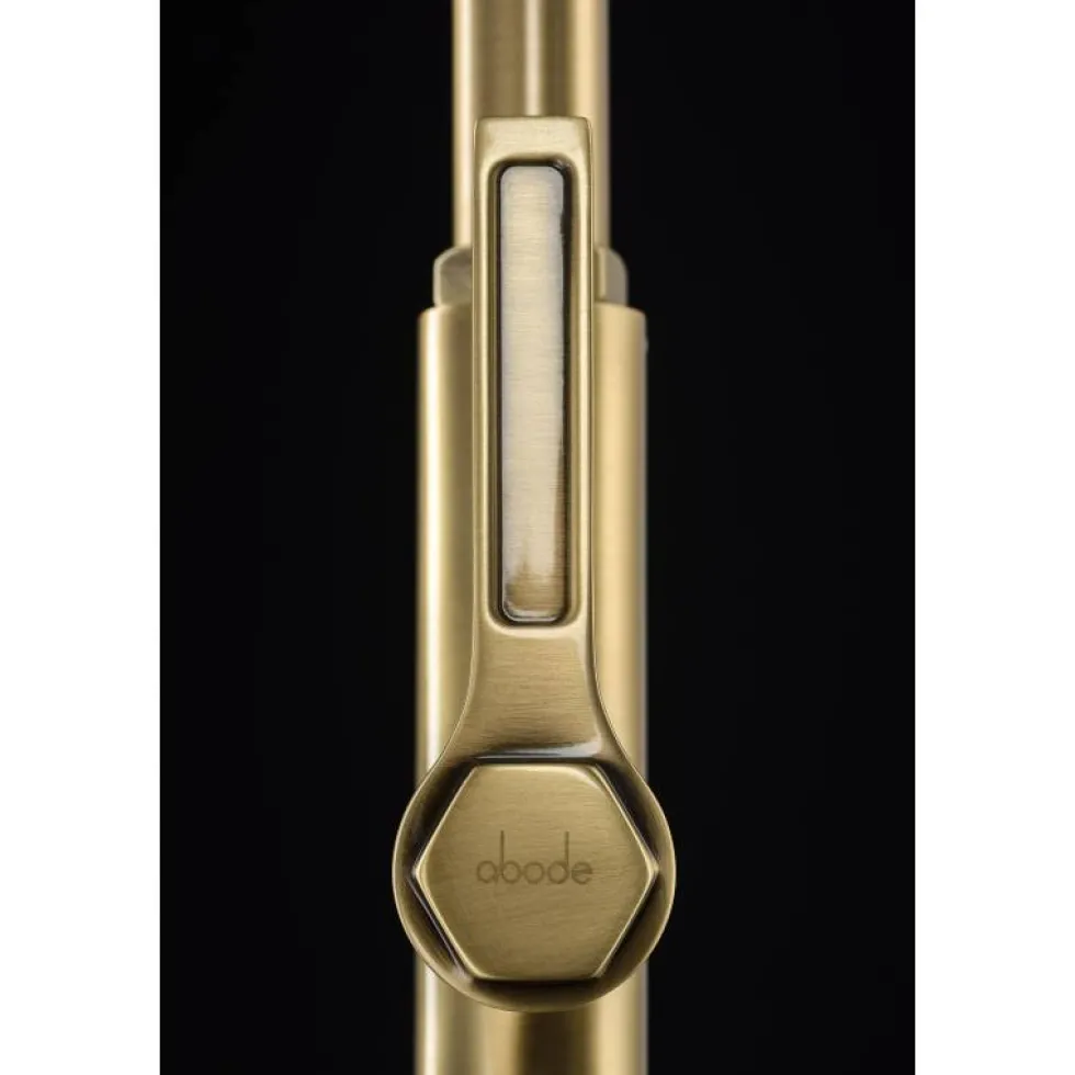 Abode Hex Industrial Single Lever Mono Kitchen Mixer Tap - Antique Brass