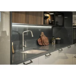 Abode Hex Industrial Single Lever Mono Kitchen Mixer Tap - Brushed Nickel