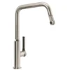 Abode Hex Industrial Single Lever Mono Pull Out Kitchen Mixer Tap - Brushed Nickel