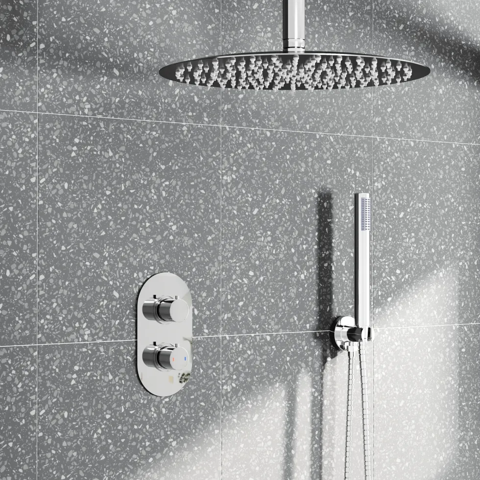 Adele Concealed Shower Valve, Fixed Head & Shower Handset