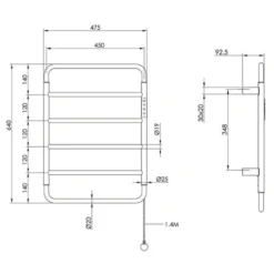 Aero Curved Heated Dry Electric Towel Rail