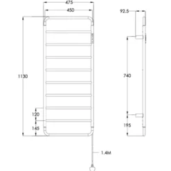Aero Curved Heated Dry Electric Towel Rail