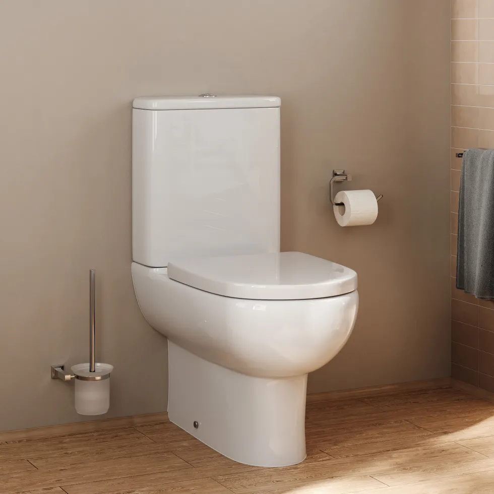 Anderson Rimless Back To Wall Close Coupled Toilet & Soft Close Seat
