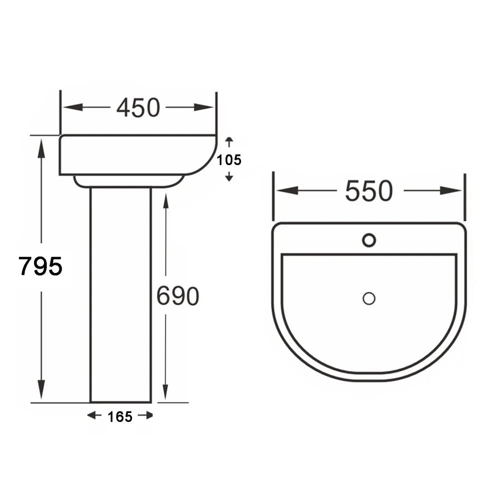 Anderson Rimless Toilet & Basin Bathroom Suite