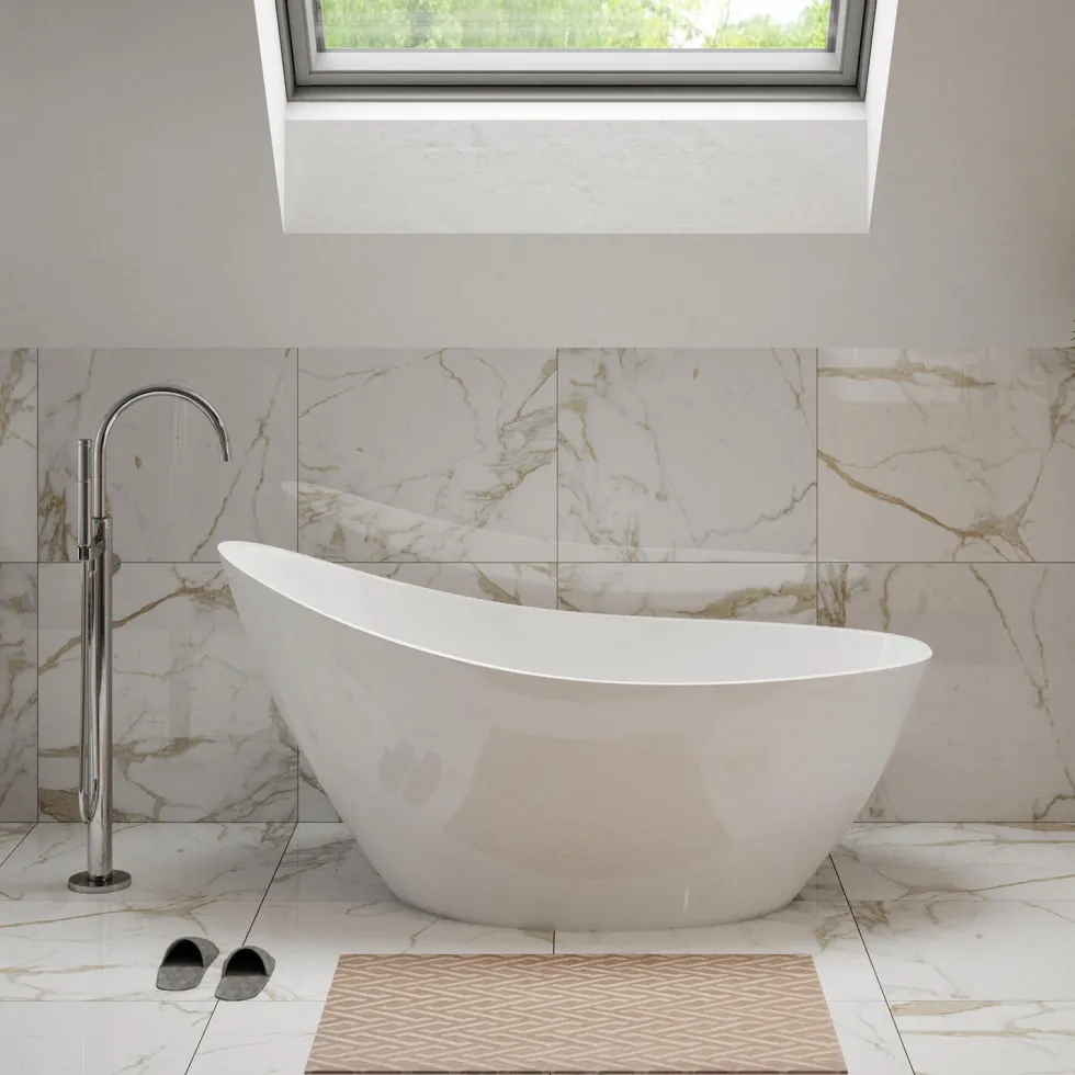 Andreia Acrylic White Freestanding Bath - 1500 x 720mm
