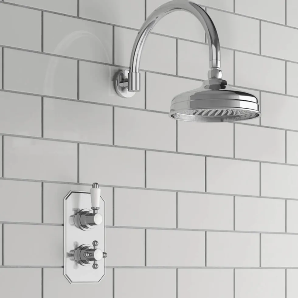 Arabella Traditional Concealed Shower Valve & Fixed Shower Head