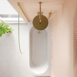 Armourcast Reinforced J Shaped Shower Bath with Panel & Shower Screen - 1700mm
