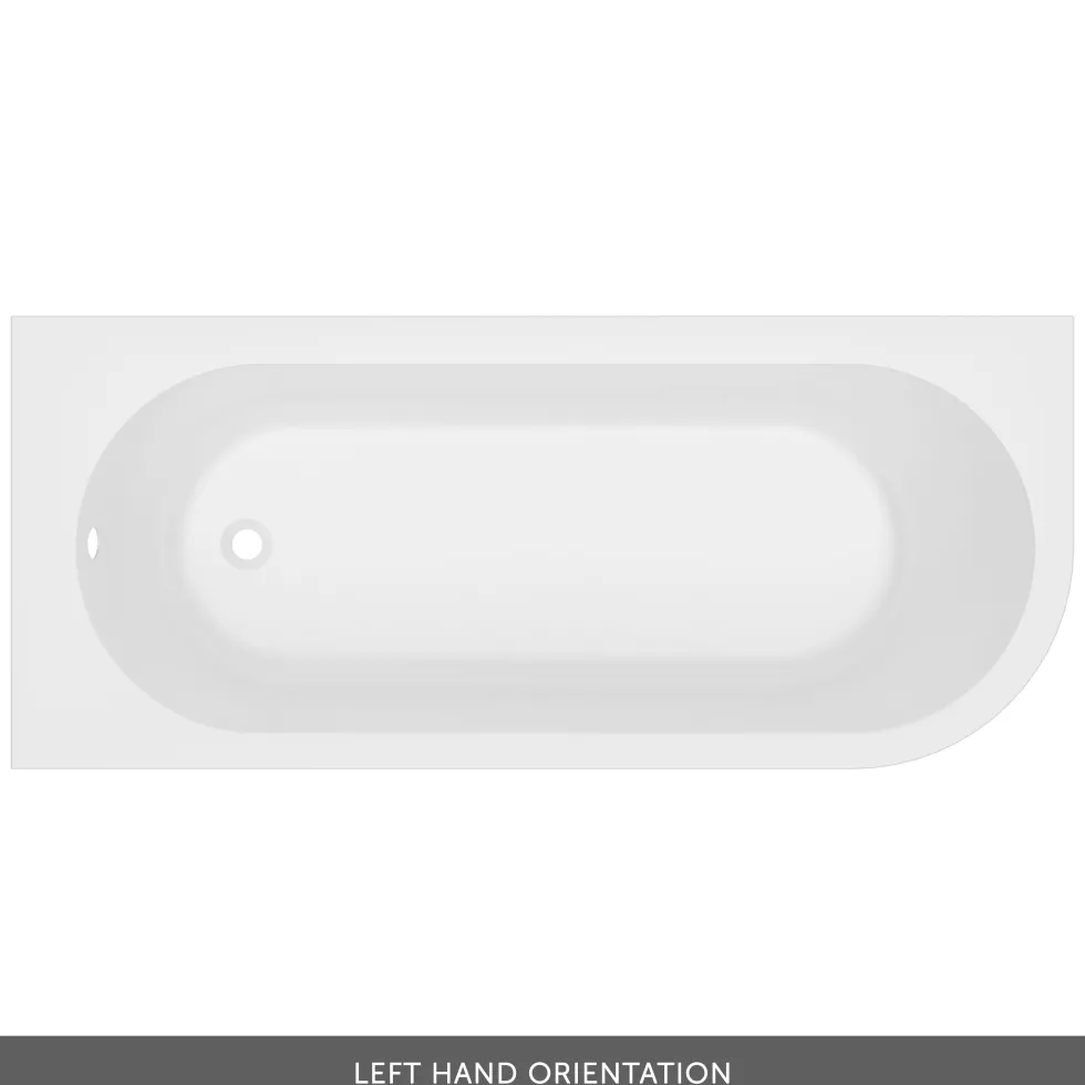 Armourcast Reinforced J-Shaped Single Ended Corner Bath & Panel - 1700mm
