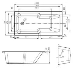 Armourcast Reinforced Keyhole Shower Bath