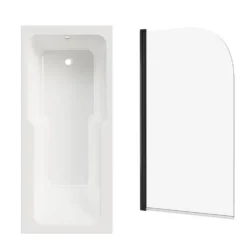 Armourcast Reinforced Keyhole Shower Bath with Shower Screen - 1700mm