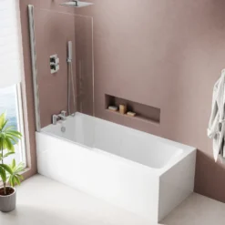 Armourcast Reinforced Keyhole Shower Bath with Shower Screen - 1700mm