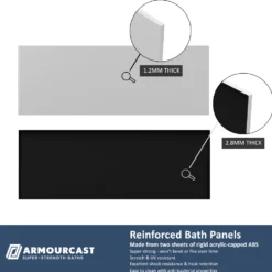 Armourcast Reinforced 1700mm J-Shaped Bath Panel