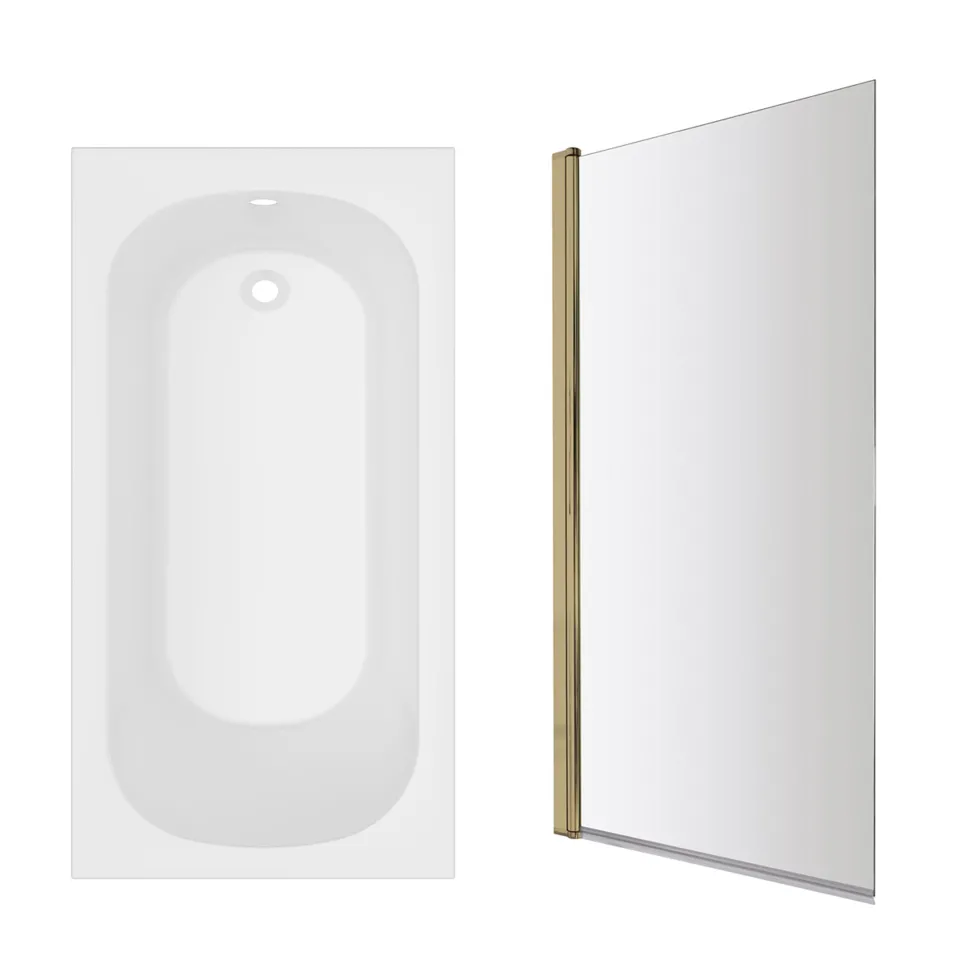 Armourcast Reinforced Single Ended Shower Bath & Shower Screen
