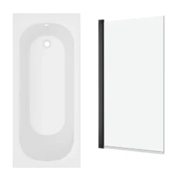 Armourcast Reinforced Single Ended Shower Bath & Shower Screen