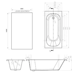 Armourcast Reinforced Single Ended Shower Bath & Shower Screen