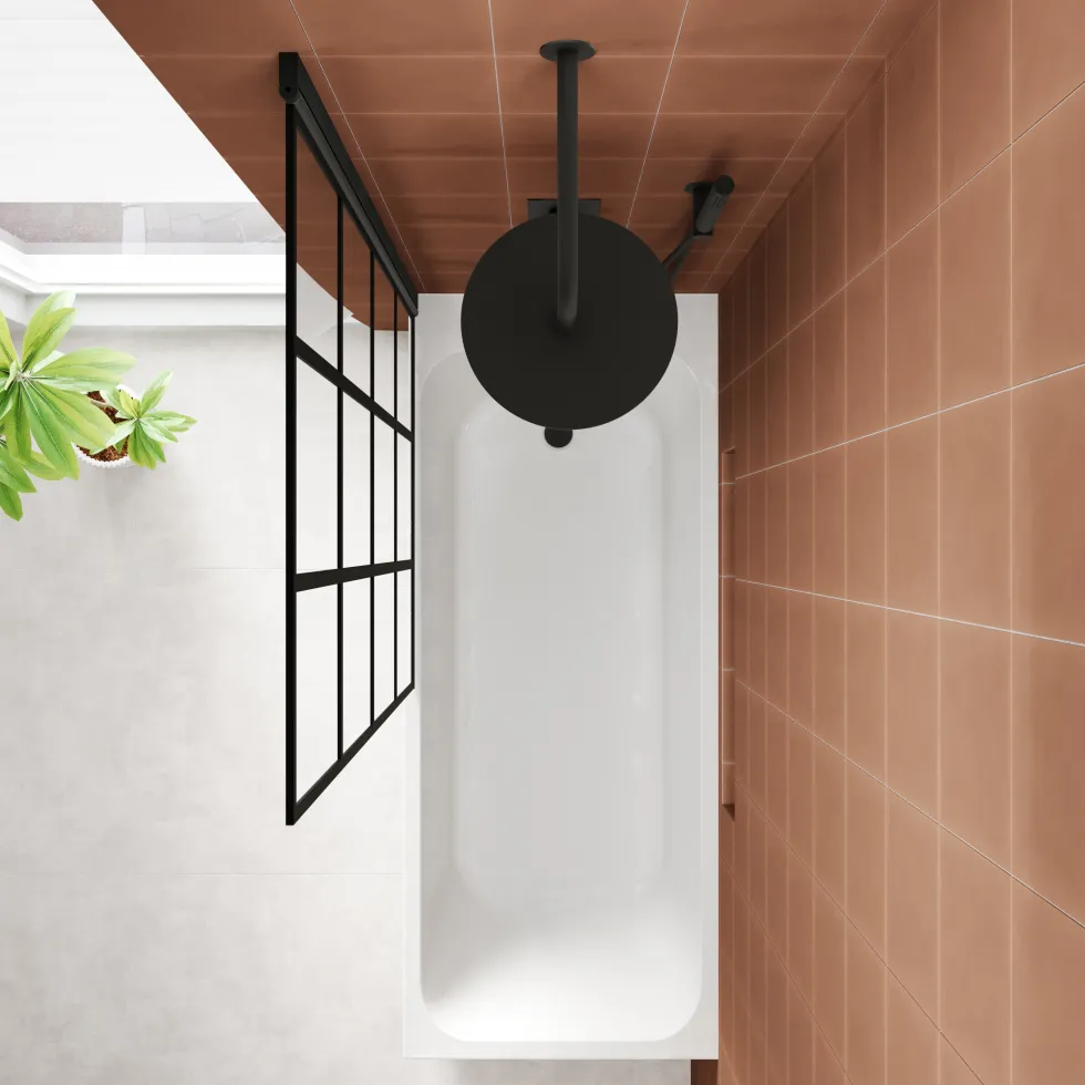 Armourcast Reinforced Slim Edge Single Ended Bath with Shower Screen - 1700mm