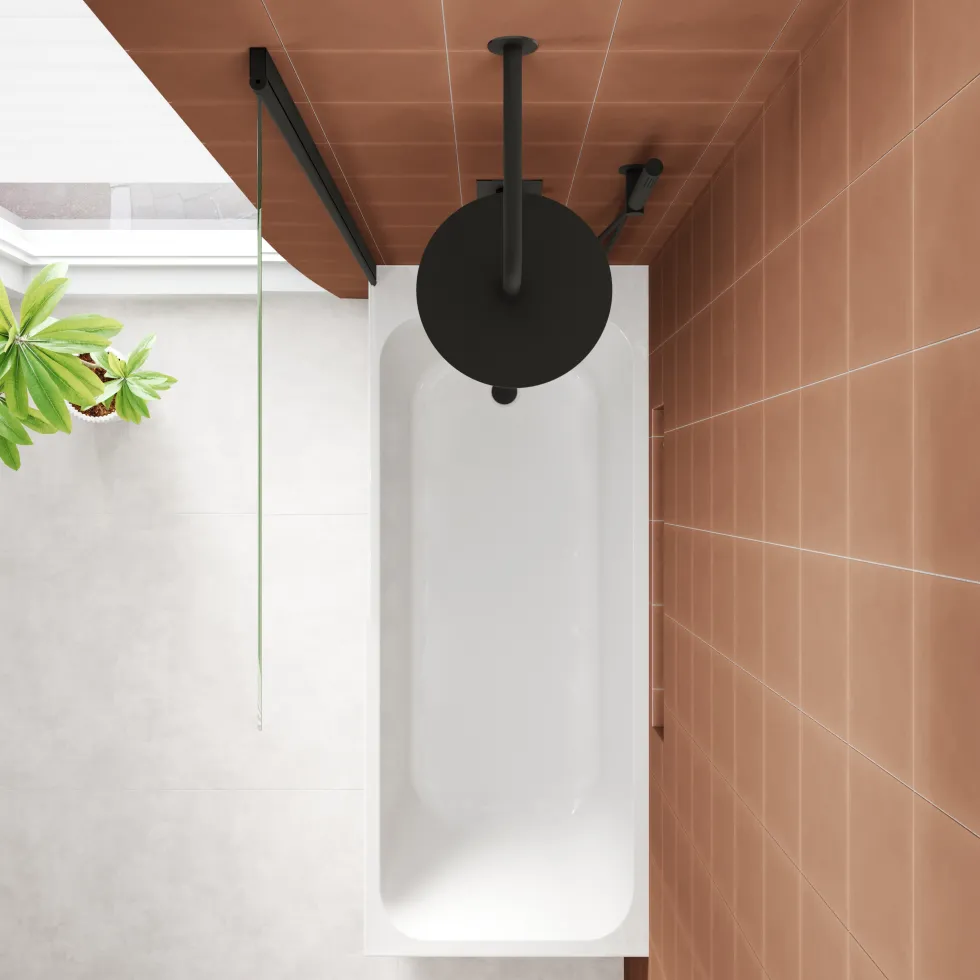 Armourcast Reinforced Slim Edge Single Ended Bath with Shower Screen - 1700mm
