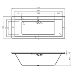 Armourcast Reinforced Straight Double End Bath