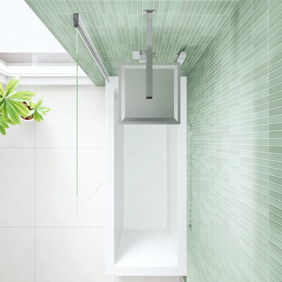 Armourcast Reinforced Straight Square Single Ended Bath with Shower Screen