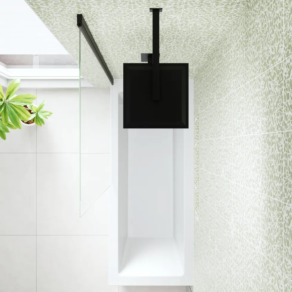 Armourcast Reinforced Straight Square Single Ended Bath with Shower Screen