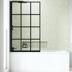 Armourcast Reinforced Straight Square Single Ended Bath with Shower Screen