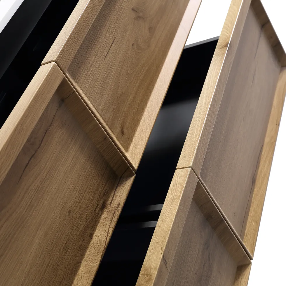 Aura 1200mm Wall Mounted Natural Oak Vanity Unit & Sintered Stone Countertop