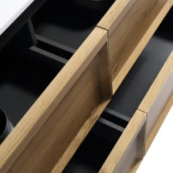 Aura 1200mm Wall Mounted Natural Oak Vanity Unit & Sintered Stone Countertop