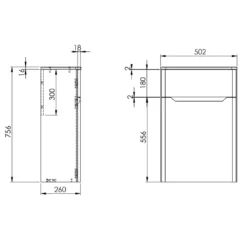 Ava 500mm Back to Wall Toilet Unit