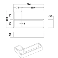 Bamboo 274mm Drawer Organiser