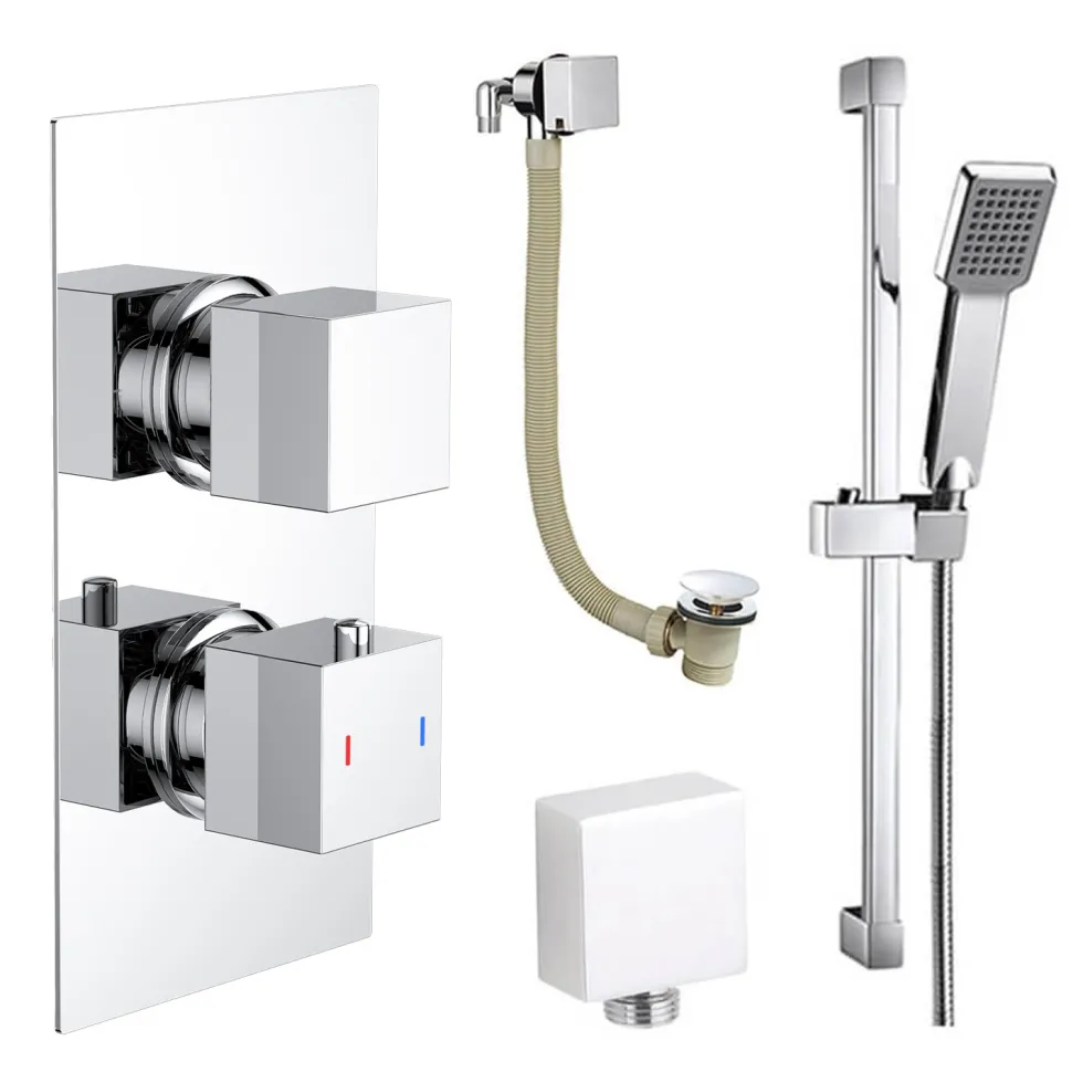 Barnaby Concealed Shower Valve, Slide Rail Kit & Overflow Bath Filler
