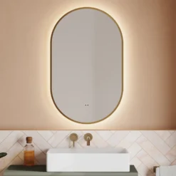 Billy LED Illuminated Oval Framed Mirror with Demister Pad & Colour Change Lights - 500 x 800mm
