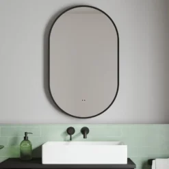 Billy LED Illuminated Oval Framed Mirror with Demister Pad & Colour Change Lights - 500 x 800mm