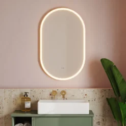 Billy LED Illuminated Oval Mirror with Demister Pad & Colour Change Lights - 500 x 800mm