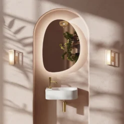 Billy Matt White Wall Hung Curved Cloakroom Basin - 400 x 215mm