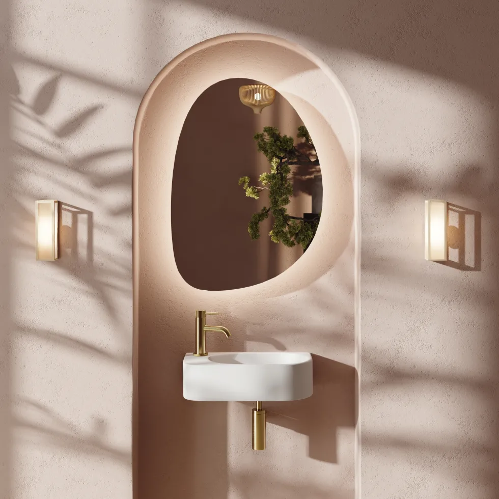Billy Matt White Wall Hung Curved Cloakroom Basin - 400 x 215mm