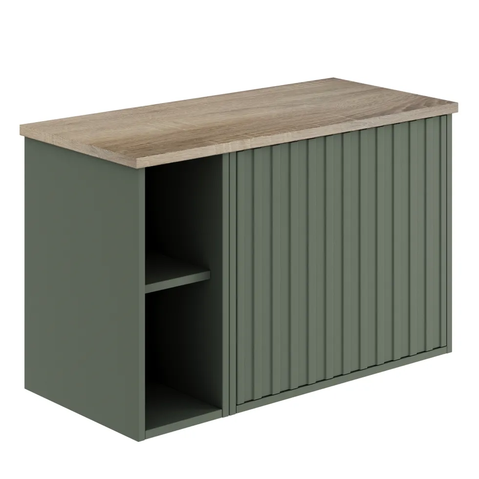 Billy 800mm Wall Hung Vanity Unit with Fluted Drawer Front & Countertop
