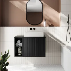 Billy 800mm Wall Hung Vanity Unit with Fluted Drawer Front & Countertop