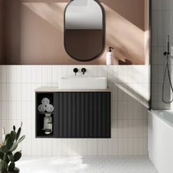 Billy 800mm Wall Hung Vanity Unit with Fluted Drawer Front & Countertop