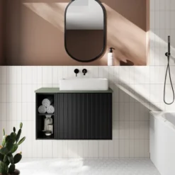 Billy 800mm Wall Hung Vanity Unit with Fluted Drawer Front & Countertop