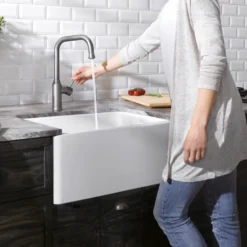 Blanco Belfast Crystal Gloss White Ceramic Kitchen Sink & Waste - 595 x 455mm