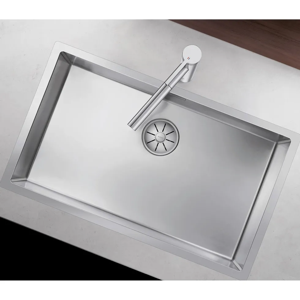 Blanco Claron Extra Large 1 Bowl Satin Polish Stainless Steel Kitchen Sink & Waste - 740 x 440mm