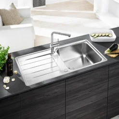 Blanco Classimo XL 6 S-IF 1 Bowl Brushed Stainless Steel Kitchen Sink & Waste with Reversible Drainer - 1000 x 500mm