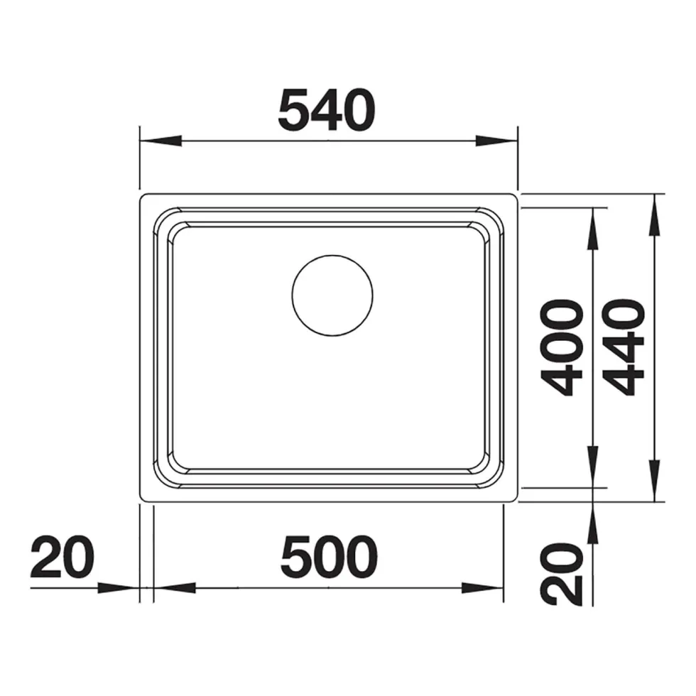 Blanco Etagon Large 1 Bowl Satin Polish Inset or Undermount Stainless Steel Kitchen Sink & Waste - 540 x 440mm