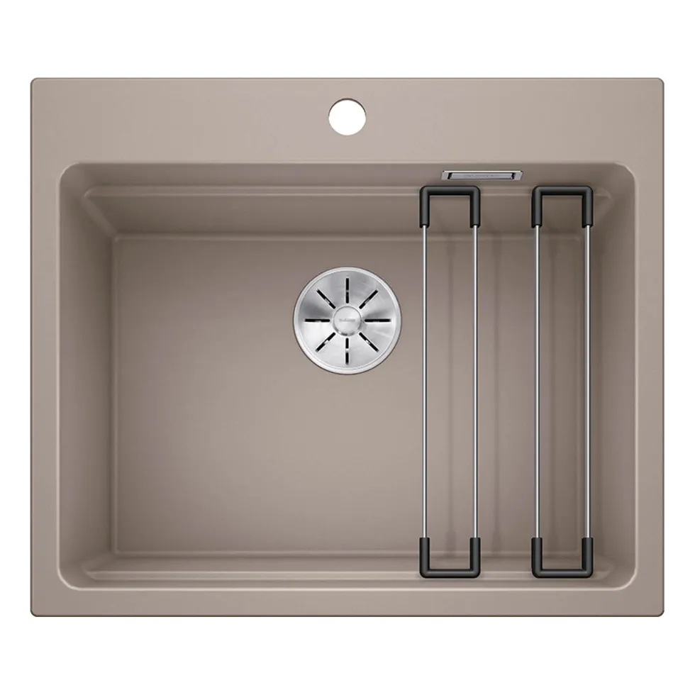 Blanco Etagon 6 Large 1 Bowl Silgranit Composite Kitchen Sink & Waste with Tap Ledge - 600 x 510mm