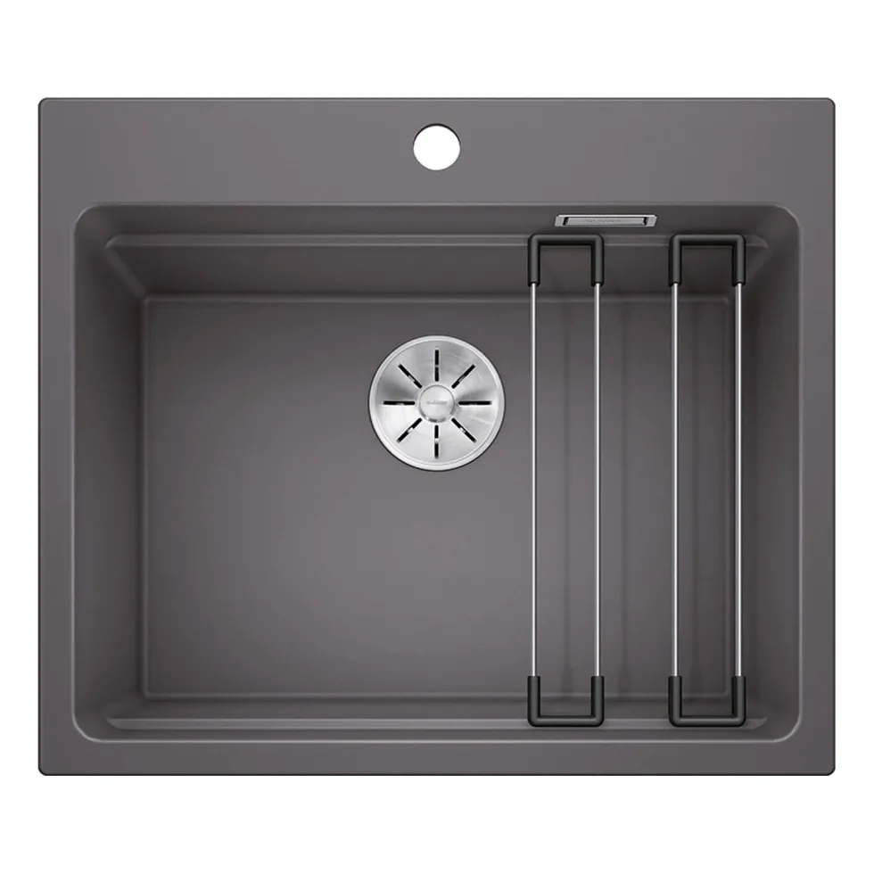 Blanco Etagon 6 Large 1 Bowl Silgranit Composite Kitchen Sink & Waste with Tap Ledge - 600 x 510mm
