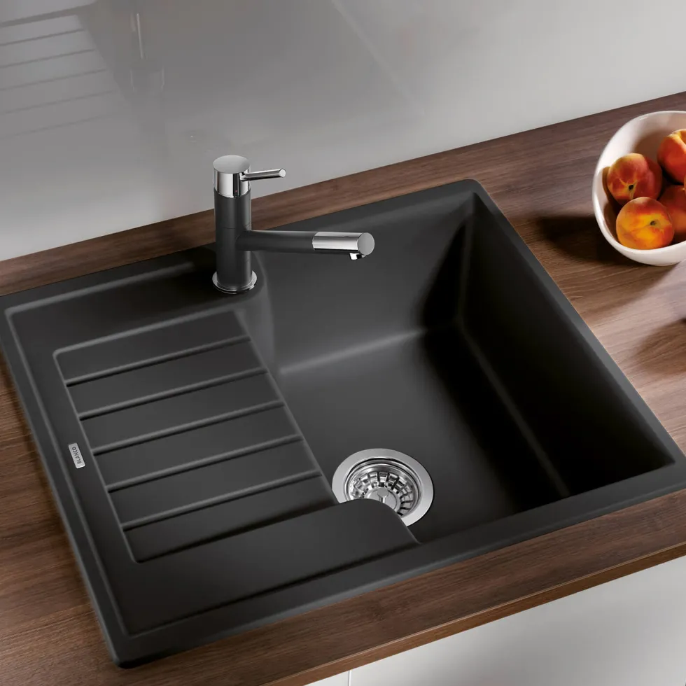 Blanco Kano Single Lever Mono Kitchen Mixer Tap with Silgranit Matching Finish