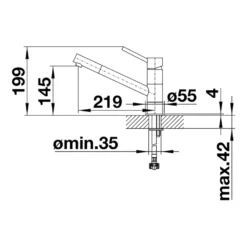 Blanco Kano Single Lever Mono Kitchen Mixer Tap with Silgranit Matching Finish