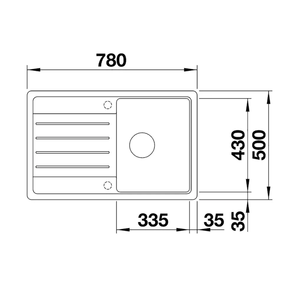 Blanco Legra 45 S Compact 1 Bowl Silgranit Composite Kitchen Sink & Waste with Reversible Drainer - 780 x 500mm