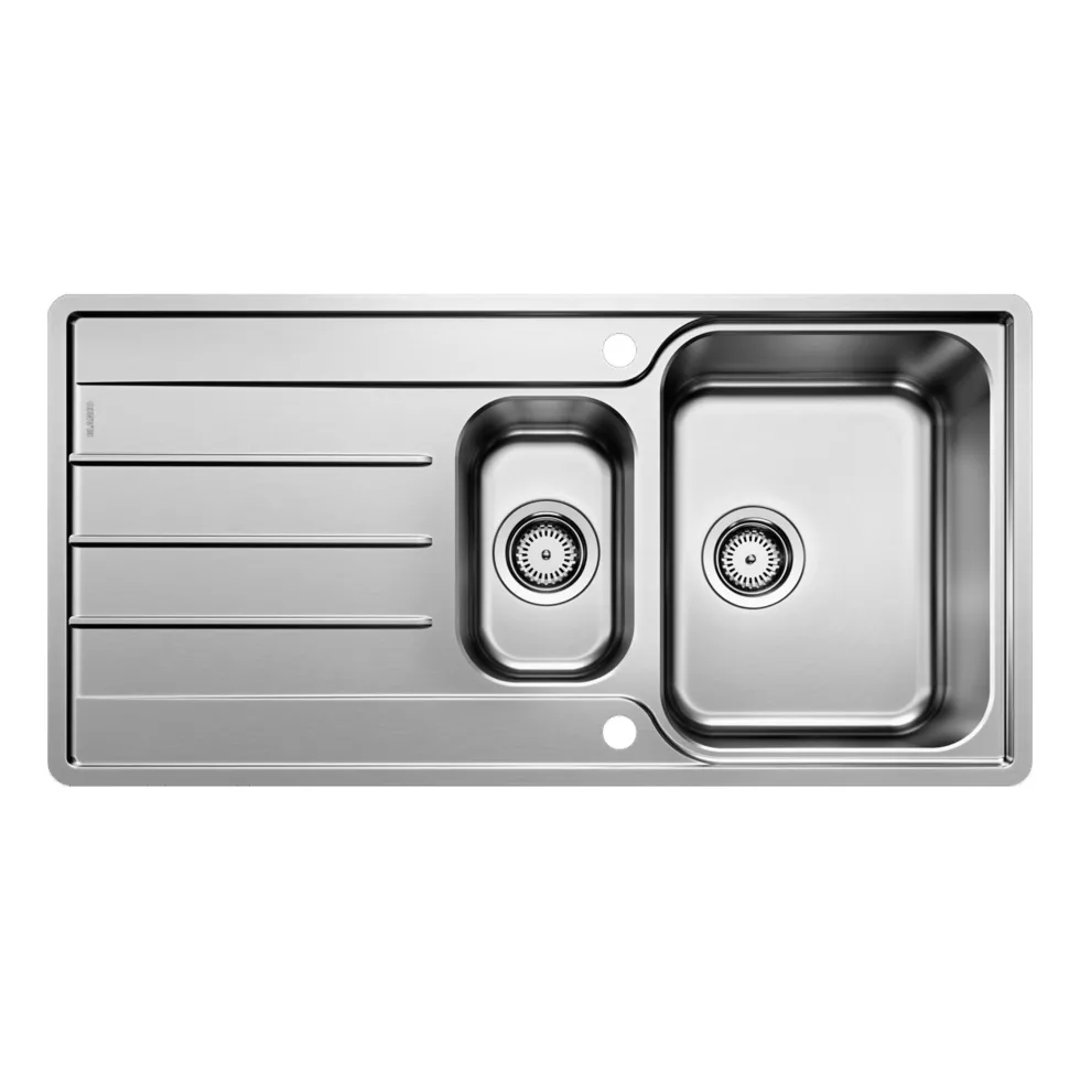 Blanco Lemis 6 S-IF 1.5 Bowl Brushed Stainless Steel Kitchen Sink & Waste with Reversible Drainer - 1000 x 500mm