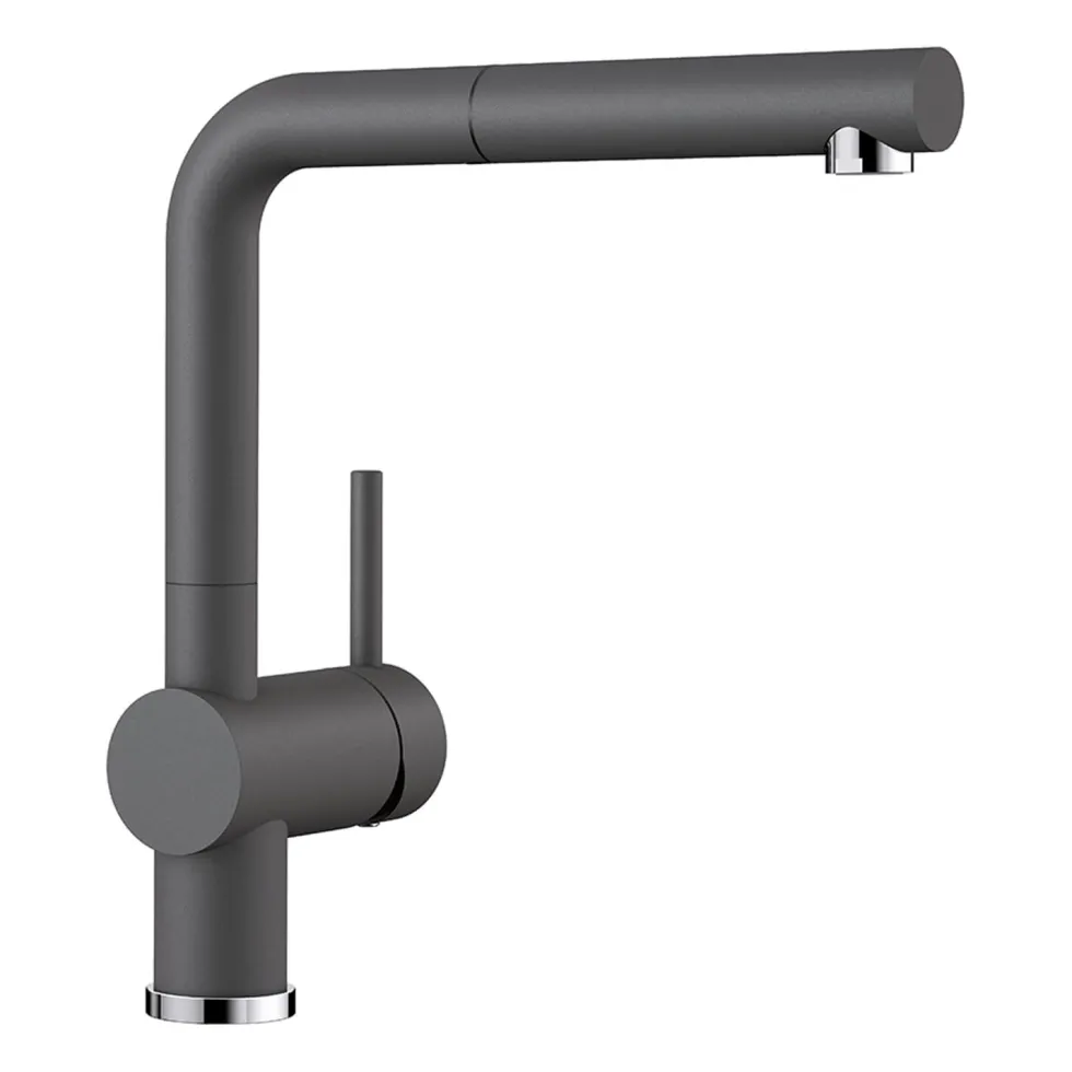 Blanco Linus-S Vario Single Lever Mono Pull Out Kitchen Mixer Tap with Silgranit Matching Finish